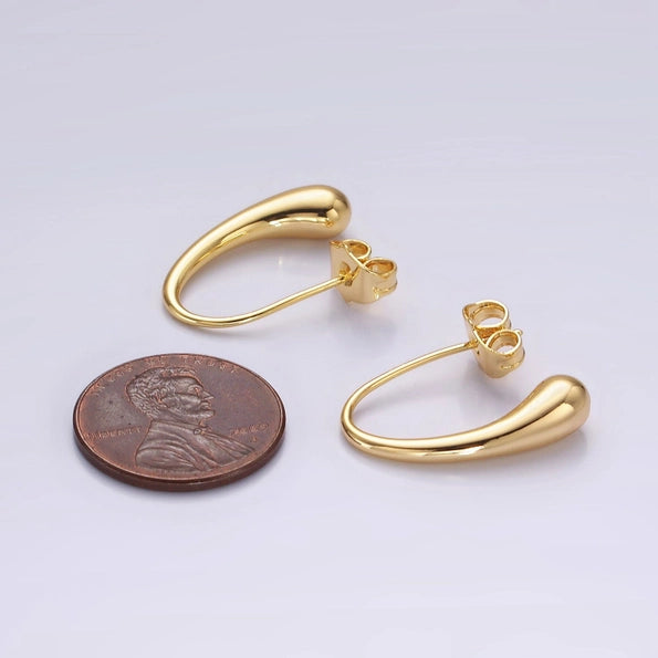 14K Gold Filled 20mm Molten Drop Minimalist French Hook Earring
