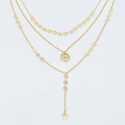 Disc Drop Layered Necklace