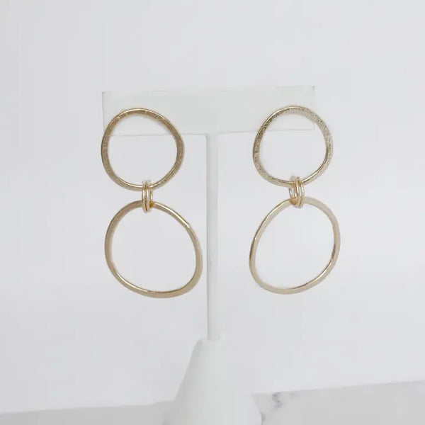 Golden Boho 2 Hoop Statement Earrings