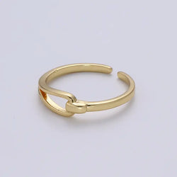 Hold Me Tight Gold Ring, Adjustable Gold Curb Ring