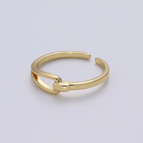 Hold Me Tight Gold Ring, Adjustable Gold Curb Ring