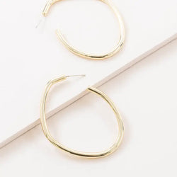 La Mode Bent Hoop Earrings