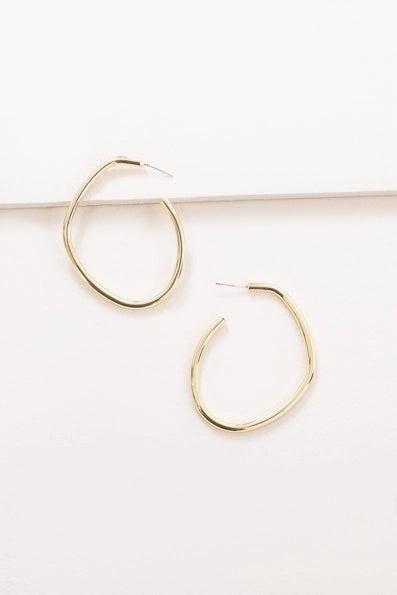 La Mode Bent Hoop Earrings