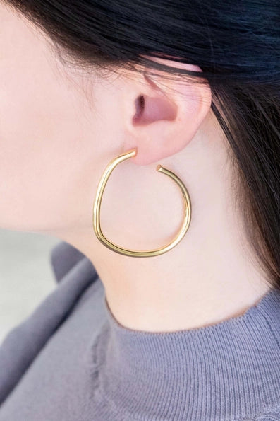 La Mode Bent Hoop Earrings