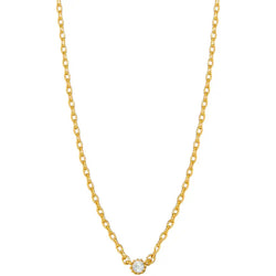 Mini Diamond Pendant Necklace - Gold