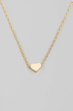 Mini Heart Pendant Necklace - Gold