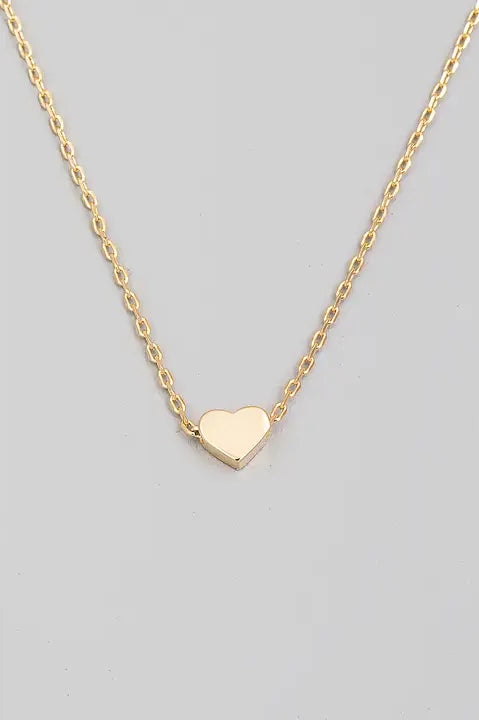 Mini Heart Pendant Necklace - Gold