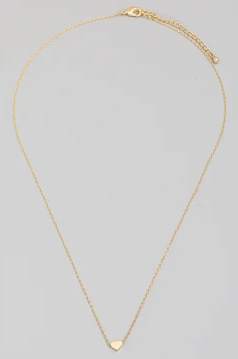 Mini Heart Pendant Necklace - Gold