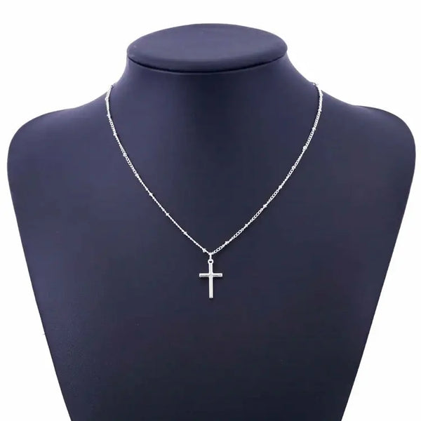 Silver Flat Cross Necklace