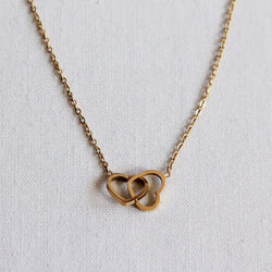 Stainless Steel Fine Chain with Infinity Heart Charm – Gold