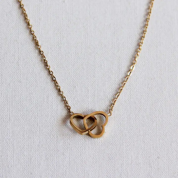 Stainless Steel Fine Chain with Infinity Heart Charm – Gold