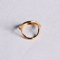 Steel Ring with Open Round - Gold